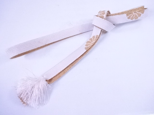 リサイクル　和装小物　帯締め　金糸　金属糸　礼装用　白金　正絹　高麗組